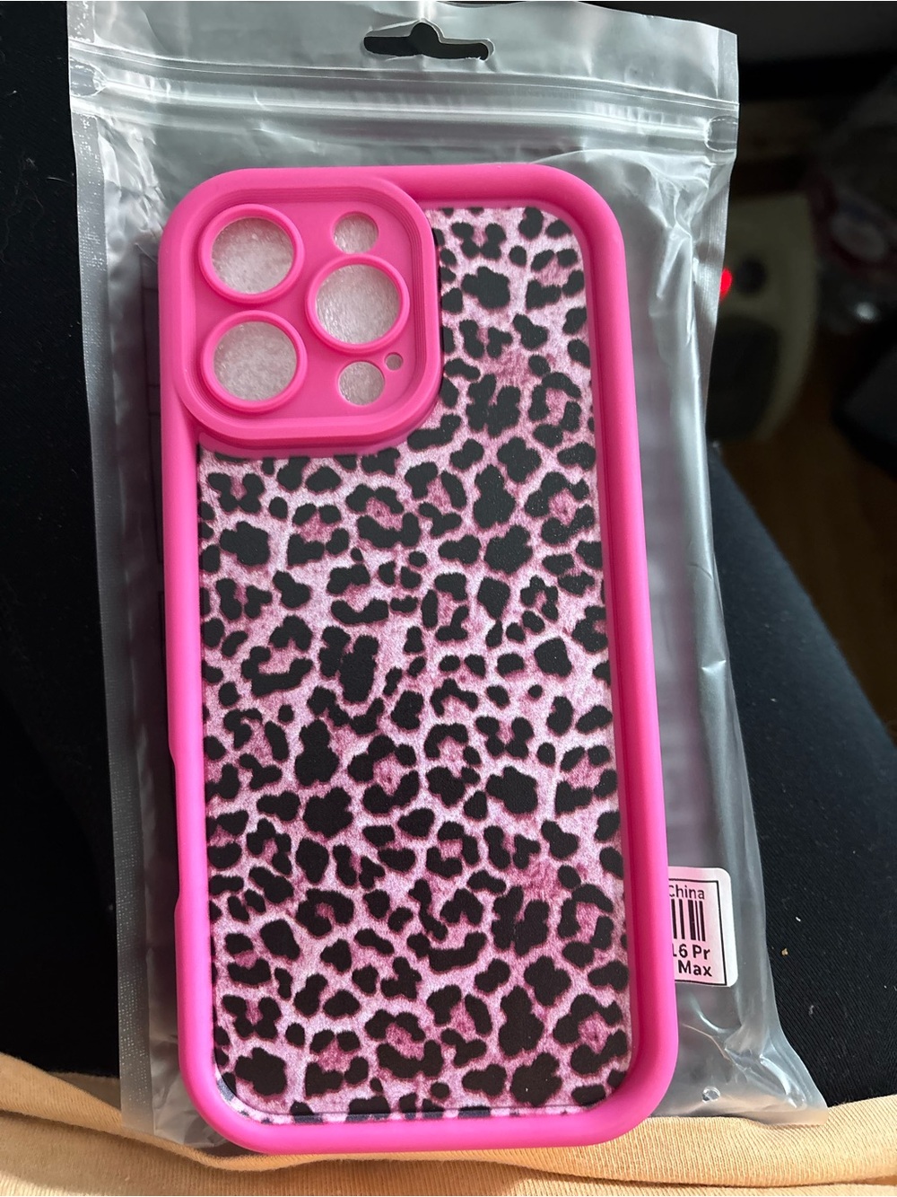Pink Leopard Print Phone Case - Compatible 16 PRO MAX